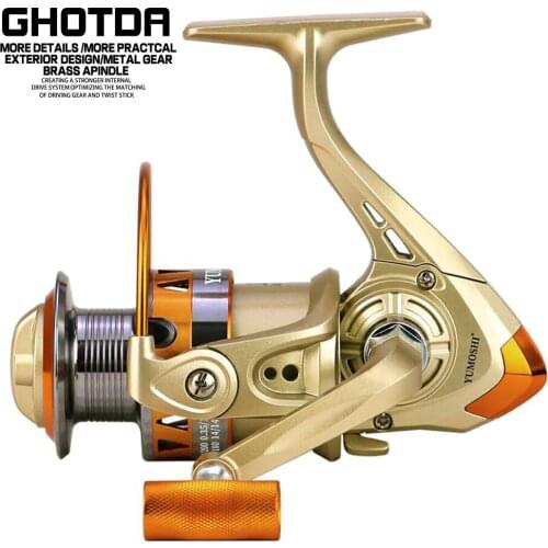 Metal Spool Spinning Fishing Reel 2000-7000 Series Fishing Wheel 5.2:1 Fishing Tackle Pesca Carrete Carp Reel Feeder