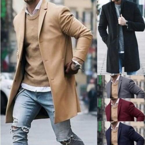 Men Casual Sweater Slim Fit Long Sleeve Knitted Cardigan Trench Coat Jacket Suit