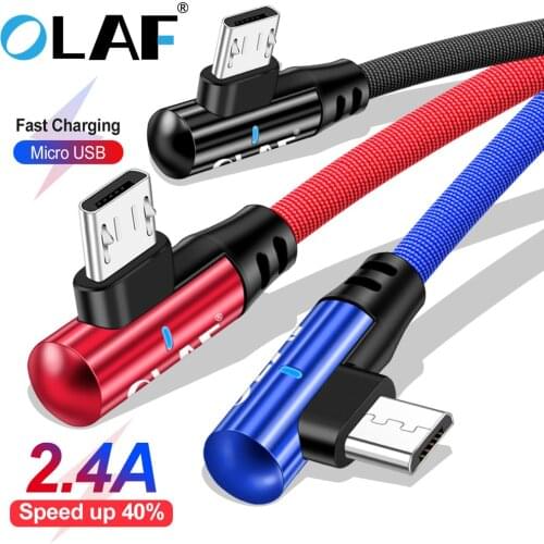 OLAF Micro USB Cable 90 Degree Fast Charging Data Android USB Cable For Samsung galaxy s7 edge xiaomi redmi HTC USB Micro cords