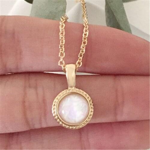 Charm Pendant Necklaces For Women Gift Gold Color Chain with Small Half Ball Shape Pendant Necklace Statement Jewelry Wholesale