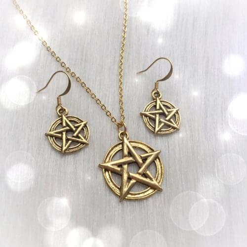 Retro Five Pointed Star Sun Evil Power Supernatural Necklace Movie Jewelry