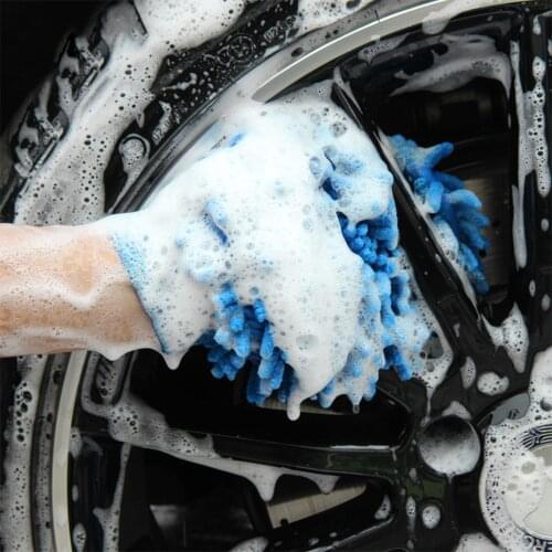Random Color Mirofiber Car Wash Cleaning Gloves for Car Detailing Auto Wheel Cleaning Brush Tools Detail Products Accessories