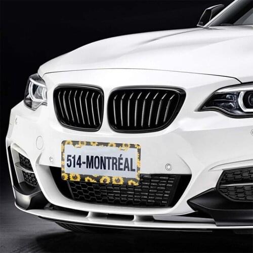 Car License Plate Frame 2/4 Holes Sunflower Pattern Aluminum Alloy License Plate Frame is Suitable for U.S. Regulations