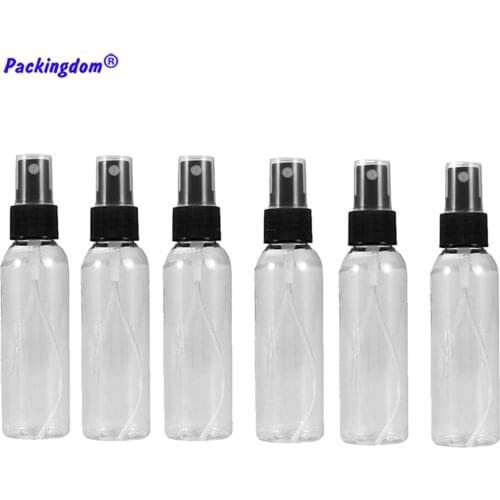 30pcs Spray Bottle Mist Sprayer Plastic Black Nozzle Empty Clear Tube Refillable Water Atomizer Perfume 60ml 75ml 100ml 120ml