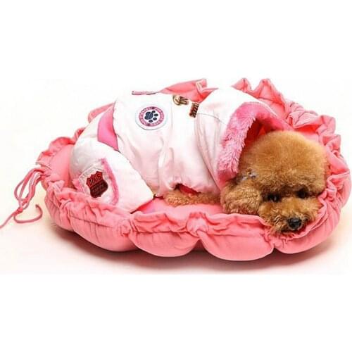 Adjustable Drawstring Dog Bed Round Pet Lounger Cushion For Small Medium Large Dogs & Cat Summer Dog Kennel Puppy Mat Pet Bed