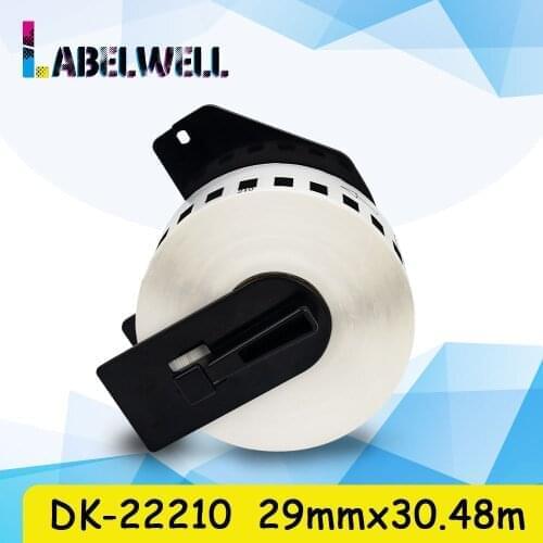 Labelwell 1Roll White label roll compatible for Brother DK-22210 DK-2210 DK 22210 label 29mm*30.48m for QL-500, QL-550, QL-570