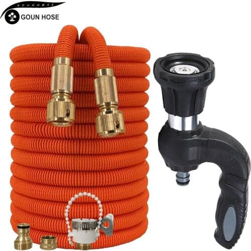 New High Pressure Fireman Nozzle Garden Hose Stronger Water Flow Expandable Flexible Magic Hose Plastic Pipe Irrigation Tools