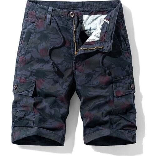 Cargo Shorts Men Summer Breeches Cotton Bermuda Camouflage Print Denim Casual Multi-Pocket Pants Clothing Mens Cargo Short 2021
