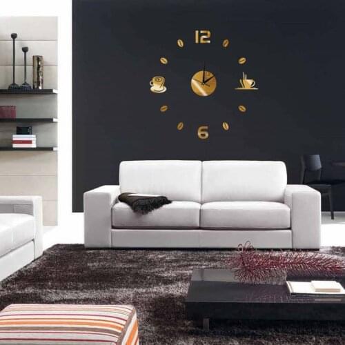 Modern Fashion Design Mini DIY Large Wall-Clock Sticker Mute Digital 3D Wall Big Clock Living Room Home Office Decor Gift