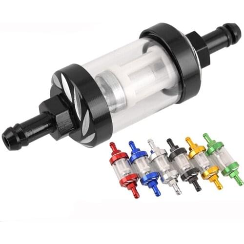 CNC Aluminum Alloy Glass 8mm Gas Fuel Gasoline Oil Filter Moto Accessories for Motorcycle ATV Dirt Pit Bike Motocross