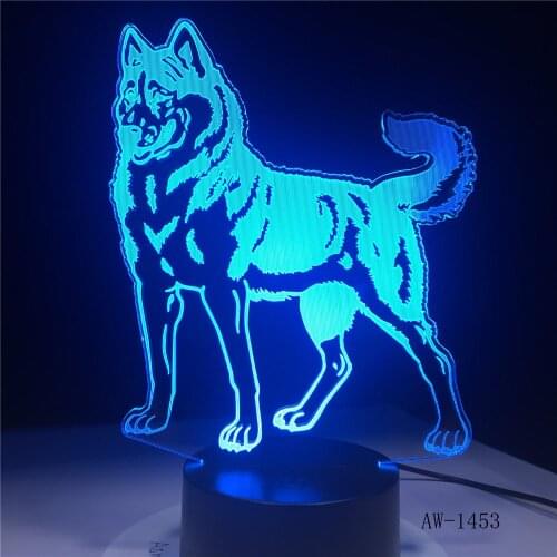 3D LED Night Light Doberman Pinscher Dog with 7 Colors Light for Home Decoration Lamp Visualization Optical Illusion AW-1453