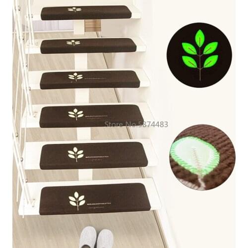 5 Pcs Luminous Staircase Floor Mats Self-adhesive Stair Floor Carpets Home Office Stairway Sticker Non Slip Stair-steps Rugs