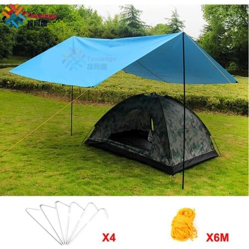 Tewango Multifunction Sun Shade Sail Outdoor Camping UV Block Waterproof Picnic Mat Canopy Awning Sun Shelter Oxford