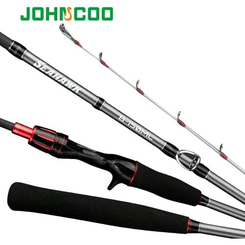 JOHNCOO 1.5m 1.6m Slow Jigging Rod Baitcasting Fishing Rod Solid Tip Rubber Carbon Rod Squid Octopus Saltwater Rod