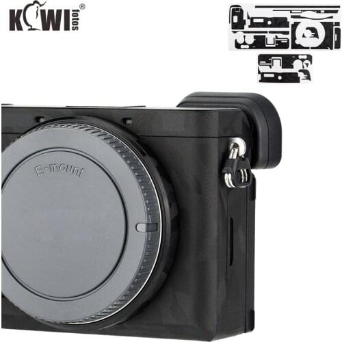 Kiwifotos Anti-Scratch Camera Body Cover Protector Film For Sony A6600 Mirrorless Camera Skin Shadow Black Camouflage 3M Sticker