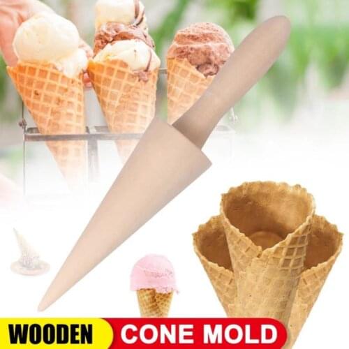 1PC Wooden Cone Mold Conical Tube Cone Roll Moulds Ice Cream Cone Mold Kitchen Baking Tools Baked Croissants Tubes Bakeware