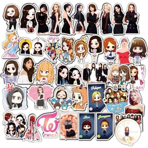 10/50Pcs Twice Korea Team Singer Stickers For Furniture Wall Desk DIY Chair Toy Car Trunk Computer TV Guitar Motorcycle