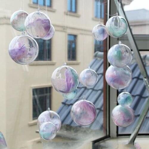 20pcs 2/4/5/6/7/8/10/12/14/16/20cm Plastic Hollow Ball Valentines Day Decor Hanging Ball Wedding Candy Box Eternal Flower Ball