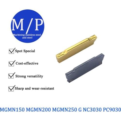 10pcs MGMN200 G NC3030 PC9030 2mm Grooving Carbide Insert MGMN 200 CNC Blade Lathe Cutter Turning Tool Parting and Grooving Tool