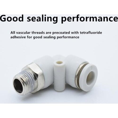 2pcs 4mm-12mm Hose OD M3 1/8" 1/4" 3/8" 1/2" Thread Pneumatic Tube Elbow Connector Tube PL Pneumatic Connector Air Push Fitting