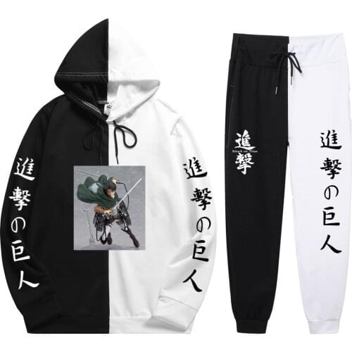 2021 Anime Attack on Titan Hoodie Pants Casual Men Women Tracksuits Casual Jogging Suits Harajuku