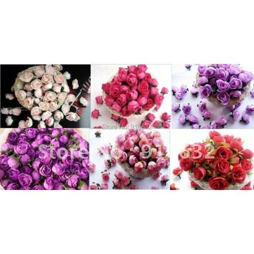 30pcs Roses Artificial Silk Flower Heads Wedding Bridal Bouquet Decoration 1.18"