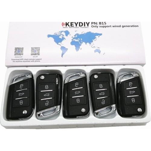 5pcs /lot KD B15 MQB Style for V W Universal KD Remote Control for KD-X2 KD900 Mini KD Car Key Generator
