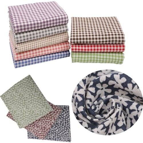 50x150cm Linen Cotton Fabric Classical small floral Printed Cloth Curtain Tablecloth Table Runner Pillow case DIY Sewing cloth