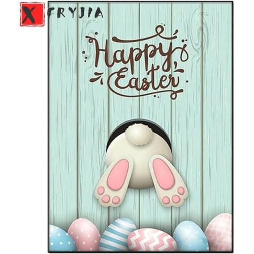 Full Square Round drill diamond Painting 5D DIY diamond embroidery Funny Easter Rabbit Diamond mosaic Home Decor Gift new hot