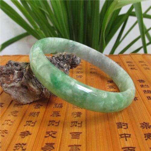 Natural jade jade bracelet floating flowers violet floating green spring color jade bracelet genuine child jade