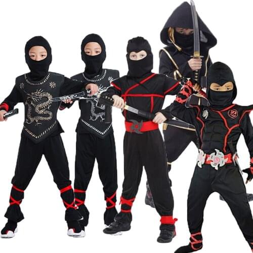 Kids Ninja Costumes Halloween Party Boys Girls Warrior Stealth Children Cosplay Ninjago Assassin Costume Childrens Day Gifts