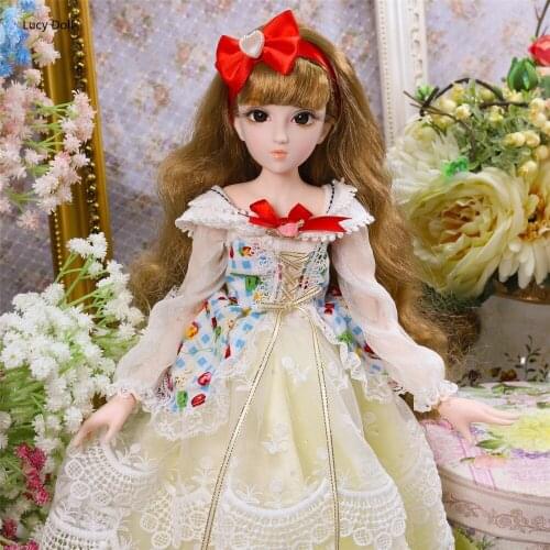 DQ bjd 45cm Diary Queen 1/4 bjd doll clothes shoes headdress handsets, joint body white skin Western style brown, Snow