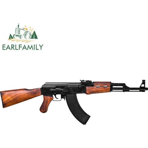 EARLFAMILY 15cm x 4.6cm Gun Shaped Magnet AK-47 Rifle Vinyl Decal Magnetic Window Bumper Sticker Personality 3D Car Stickers