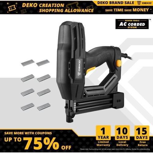 DEKO DKET02 Electric Tacker and Stapler Furniture Staple Gun for Frame with Staples & Woodworking Tool