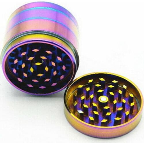 Colourful 4 Pieces Metal Zinc alloy Tobacco Grinder Spice Grinder Herb Grinder-Rainbow Metal 40mm 50mm