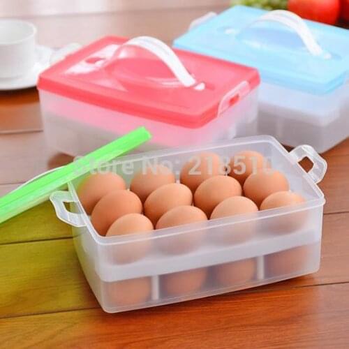 Kitchen Egg Storage Box 24 Grid Storage Box Large Capacity Portable Refrigerator Crisper (Wholesale Toy-Gift Hot Sell)