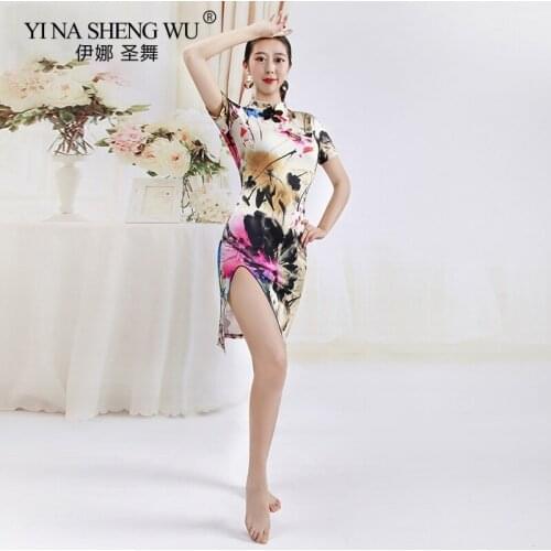 New Performance Dancewear Belly Dance Clothes Outfit Siamese Skirt Professional Women Oriental Cheongsam Costume Classic Set