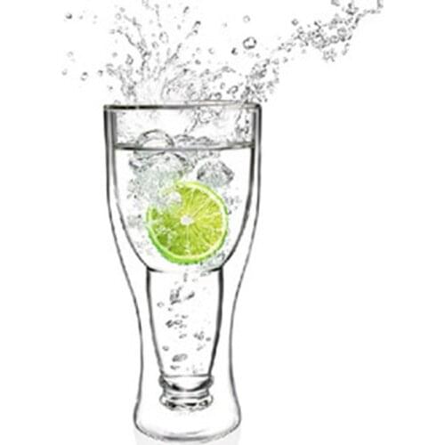 Creative Bar Party Beer Shaped Glass Cup Double Wall Beer Wine Drinking Cups Tea Mug Party Supply Whiskey Glass Shot Glasses