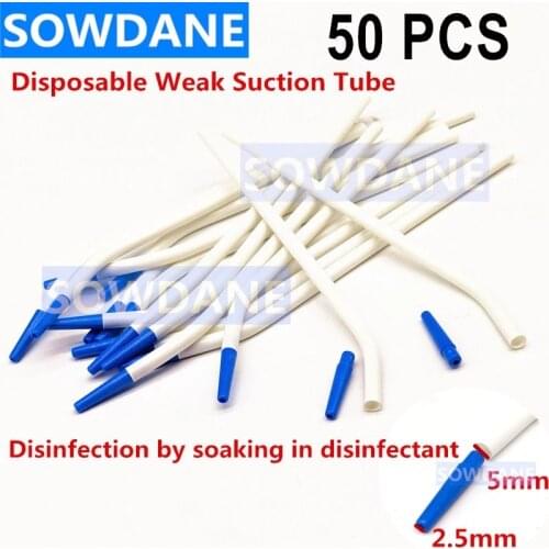 50pcs Dental Implant French Curved Straw Surgical Bended Straw Weak Straw Suction Tube Long Slim Type Disposable Materials