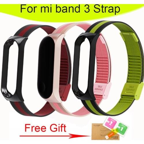 Metal Strap For Xiaomi Mi Band 3 Screwless Stainless Steel Bracelet Wristbands Replace Accessories For Mi Band 3 Strap