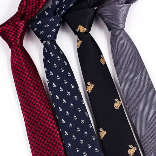Cartoon Animal Series Tie Polyester Rabbit Hummingbird Jacquard Men Casual Banquet Suit Shirts Accessories Business Necktie