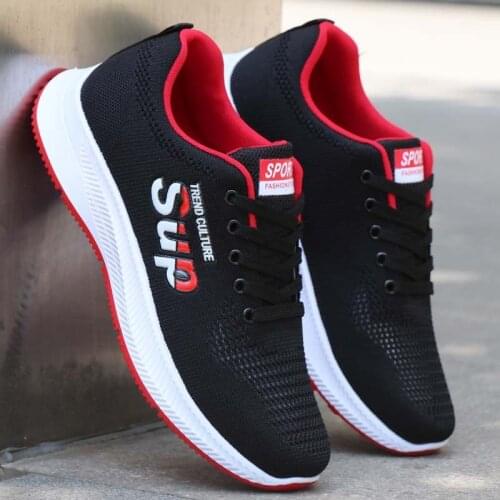 Mens shoes 2021 new mesh casual shoes breathable mens fashion sports shoes outdoor soft bottom lace-up running shoes
