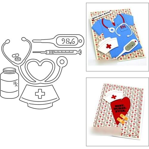2021 New Doctors Stethoscope Metal Cutting Dies For DIY Craft Embossing Making Greeting Card Album and Scrapbooking No Stamp Set