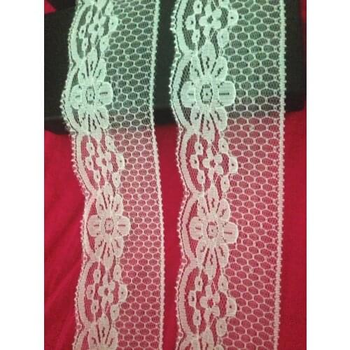 New 5.5cm 55mm width 50yards ivory gorgeous wedding bridal Lace trim DIY sewing,handicraft headband,garter,America Europe lace