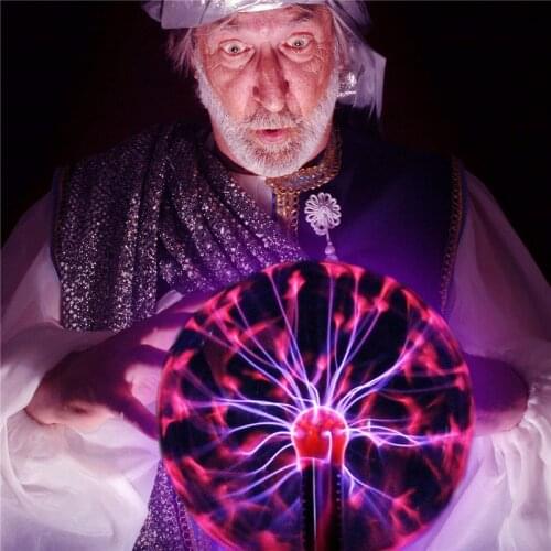 Novelty Glass Magic Plasma Ball Light Sphere moon Night Light 4 5 6 8 inch Touch Bulb Table Lamp Christmas New Year Kids Gifts