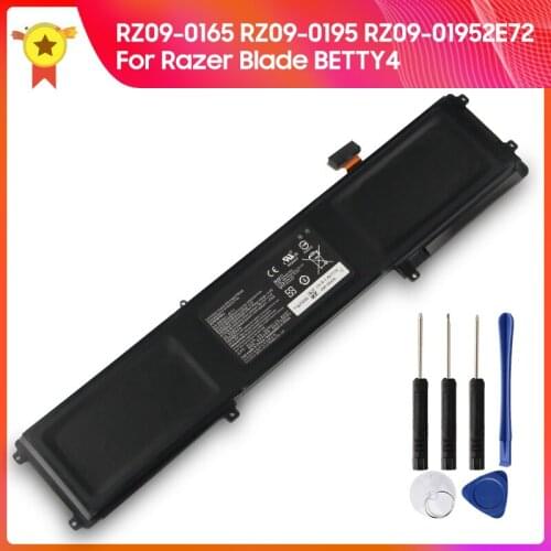 Authentic Battery RZ09-0165 for Razer Blade RZ09-0165 RZ09-0195 RZ09-01952E72 6160mAh Betty4 Laptop Replacement Battery + Tool