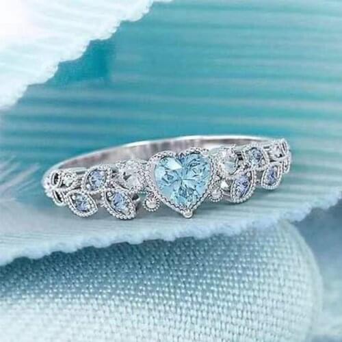 Luxury Exquisite Heart Shaped Crystal Cubic Zircon Rings for Women Simple Wedding Engagement Rings Jewelry Gift Accessories