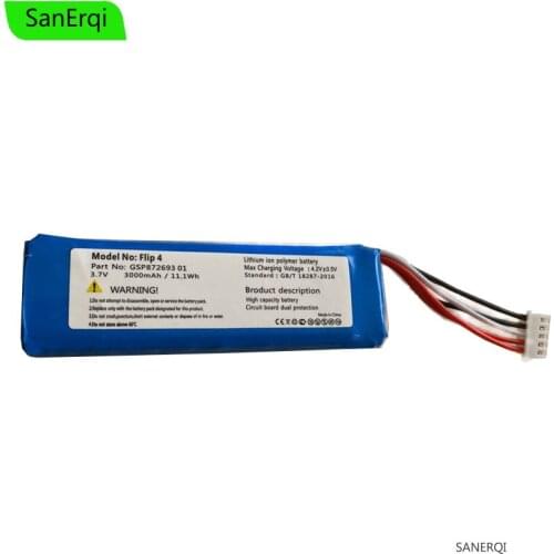 Replacement GSP872693 01 3.7v 3000mah battery for J B L Flip 4 /Flip 4 Special Edition Battery
