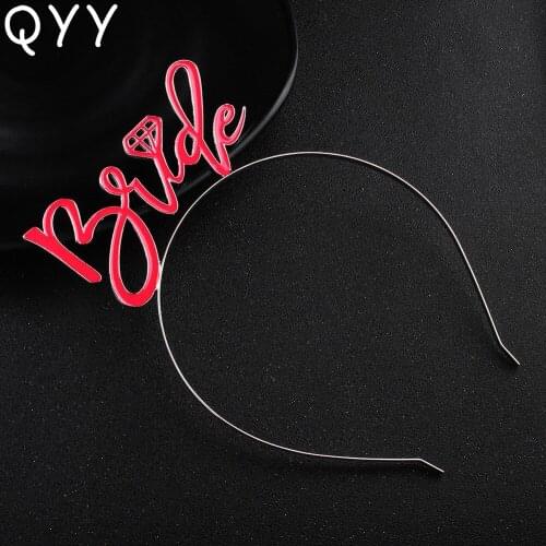 Red Bride Art Word Hairbands Fashion Bridal Tiara for Party Special Bride Wedding Hair Accessories