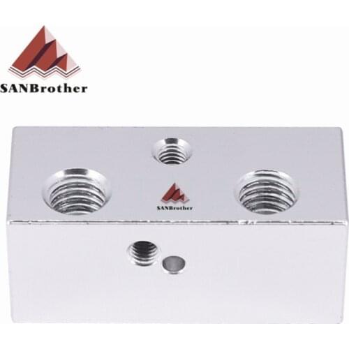 Upgraded For 3D Printer Multi Color Nozzle 2 in-1 out Cyclops Aluminium Heater Block 1.75mm Free shipping